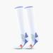 HAXMNOU Knee High Socks Compression Socks for Women Or Men Circulation Is Best for Athletics Support Cycling Over The Knee for Women White