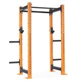 Titan Fitness X-3 Series 80 Orange Bolt-Down Power Rack 24 Depth Rackable 1650 LB Cage 1.25 and 2 Pull Up bars Standard J-Hooks Weight Plate Holders Weightlifting and Strength Training