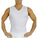 Insta Slim - Made in USA - Firm Compression Sleeveless V-Neck Body Shaper for Men. Tummy Control Slimming Shapewear Undershirt for Gynecomastia Beer Belly & Back Support (White 5X)