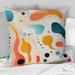 Designart "Soft Multicolor Abstract Neutrality Wave IV" Abstract Printed Throw Pillow