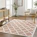 Outdoor Rugs 6X9 Calloway Modern Indoor/Outdoor Burnt Orange Area Rug Non Shedding Orange Beige Carpet For Patio Porch Deck Bedroom Living Room Or Kitchen (6 7 X 9 )