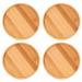 4 Pcs Bamboo Tray Indoor Flower Pot Trays Teacup Coaster Balcony Flowerpot Desktop