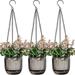 Topboutique 3 Pack 4.5 Inch Self Watering Hanging Planter Hanging Planters for Indoor Plants Small Hanging Planter with 3 Hook Chains Drainage Holes for Garden Home(Gray)