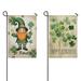 St. Patrick s Day Garden Flag Linen Outdoor Flag Shamrocks Leprechaun Vertical Yard Flags Double Sided House Flag for Home indoor 12.5 Ã—18 in.set Of 2