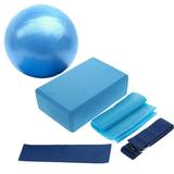 1 Set of Fitness Accessories Workout Ball Kit Yoga Handstand Blocks Stretching Band Kit