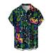 Fanxing Mens Mardi Gras Shirt Ornate Print Button Down Short Sleeve Shirt Summer Hawaiian Bowling Shirts for Men Big and Tall Gifts Clearance Multicolor L