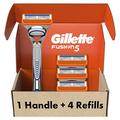 Gillette Fusion5 Razors for Men 1 Gillette Razor 4 Razor Blade Refills Lubrastrip for a More Comfortable Shave