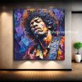 Jimmi Hendrix POP ART by Medici Frau Face Bild Wandkunst Leinwand Modern Bild Wohnzimmer pop art xxl art fe2-139