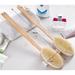 Bilqis Long Handle Body Brush Back Scrubber Exfoliator 15.7 Wooden Bath Shower Brush with Detachable Hand Grip Handle Perfect for Dry Skin Brushing Shower and Bath