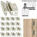 Lohoms Kitchen Cabinet Hinges 1/2 inch Overlay Self Closing Face Mount Hinges For Kitchen Cupboard Door With Screws 1 Pair(2pcs)