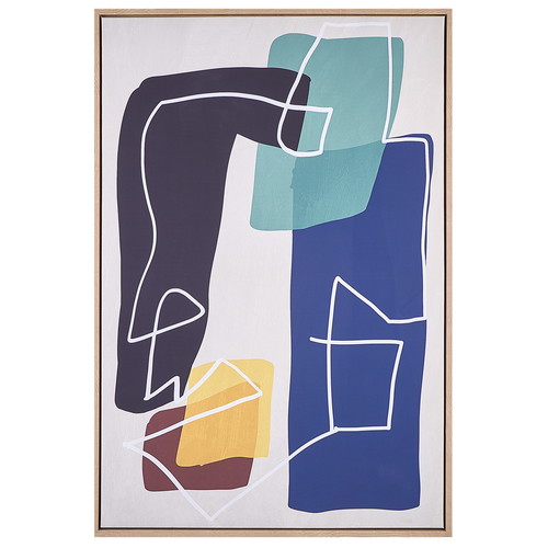 Leinwandbild Mehrfarbig Stoff Canvas MDF-Platte 63x93 cm Rechteckig mit Schattenfugenrahmen Abstrakt Gesichtsmotiv Modern Wohn- & Schlafzimmer