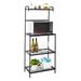 4-Tier Steel Wire Mesh Laminate Kitchen Shelf Bowls Spices Wine Storage Rack