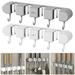 ODOMY Mop and Broom Holder Wall Mount Anti-Slip Broom Hanger for Kitchen Organization Heavy Duty Cleaning Supplies Organizer Easy Install Tool Organizer for Closet Garage 4 Slot 5 Hooks