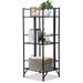 SYTHERS 3 Tier Wide Folding Metal Shelf Metal Storage Rack 13 x 11 x 33 Wire Shelving Unit Heavy Duty Kitchen Organizer Shelf Black