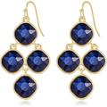 Sparkling Gold Statement Earrings for Women | Montana Crystal Dangle & Emerald Fashion Drop Earrings | Chandelier Jewelry for Women | Green Earrings
