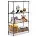 SYTHERS 4-Shelf Metal Storage Rack 36 x 55 x 14 Wire Shelving Unit Heavy Duty Kitchen Organizer Shelf Black