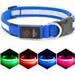 LED Dog Collar Light Up Dog Collar Adjustable USB Rechargeable Super Bright Safety Light Glowing Collars for Dogs(Small Blue)