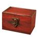 1PC Imitation Ancient Wood Box European Style Storage Box Treasure Box(Dark Red)