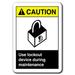 Traffic Signs - Caution - Sign - Use Lockout Device During Maintenance Safety Sign ansi 10 x 7 Aluminum Sign Street Weather Approved Sign 0.04 Thickness