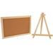 2pcs Multifunctional Cork Board Bulletin Board with Easel Decorative Hanging Pin Board for Office Home Decor Home School Message Board