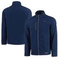 Men's Cutter & Buck Blue Denver Broncos Americana Logo Evoke Eco Softshell Recycled Full-Zip Jacket