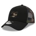 Men's New Era Black NASCAR Camo 9FORTY A-Frame Trucker Adjustable Hat