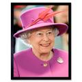 Rouse Portrait Smiling Queen Elizabeth II England Royal Majesty Photograph Art Print Framed Poster Wall Decor 12x16 inch