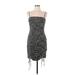 Bar III Casual Dress - Mini: Black Marled Dresses - Women's Size Medium