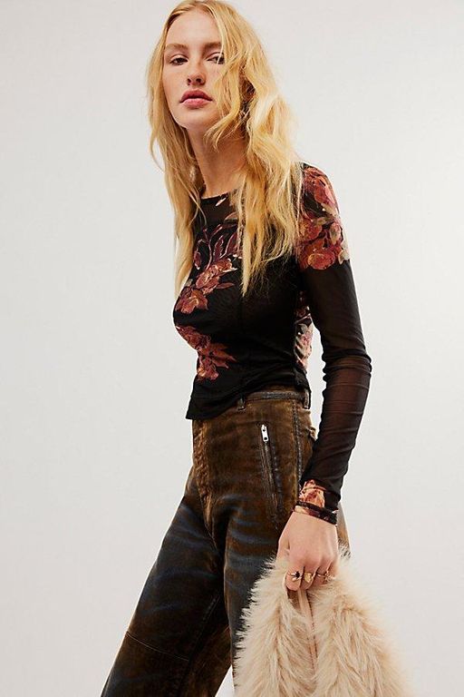 Betty's Garden Top - Black - Free People Tops