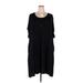 Torrid Casual Dress - Shift Scoop Neck Short sleeves: Black Solid Dresses - Women's Size 5X Plus