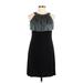 En Focus Studio Casual Dress - Sheath Crew Neck Sleeveless: Black Print Dresses - Women's Size 10
