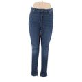 Navy Jeans - High Rise: Blue Bottoms - Women's Size 14