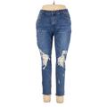 Jeans Jeans - High Rise Skinny Leg Denim: Blue Bottoms - Women's Size X-Large - Medium Wash