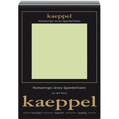 Spannbettlaken KAEPPEL "Single Jersey Mako Elasthan", grün (hellreseda), B:140-160cm L:200cm, Jersey-Elasthan, Obermaterial: 97% Baumwolle, 3% Elasthan, Laken, aus 97% Baumwolle und 3% Elasthan Image