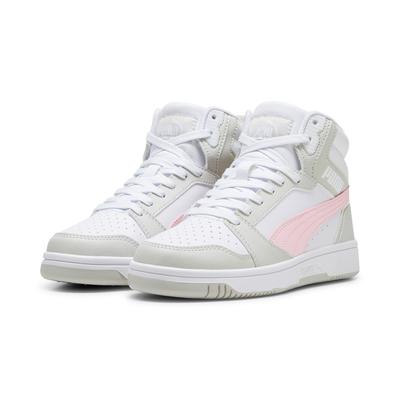 Sneaker PUMA "REBOUND V6 MID JR", Kinder, Gr. 39, pink (puma weiß, frosty pink, sedate gray), sportlich, Schuhe Image