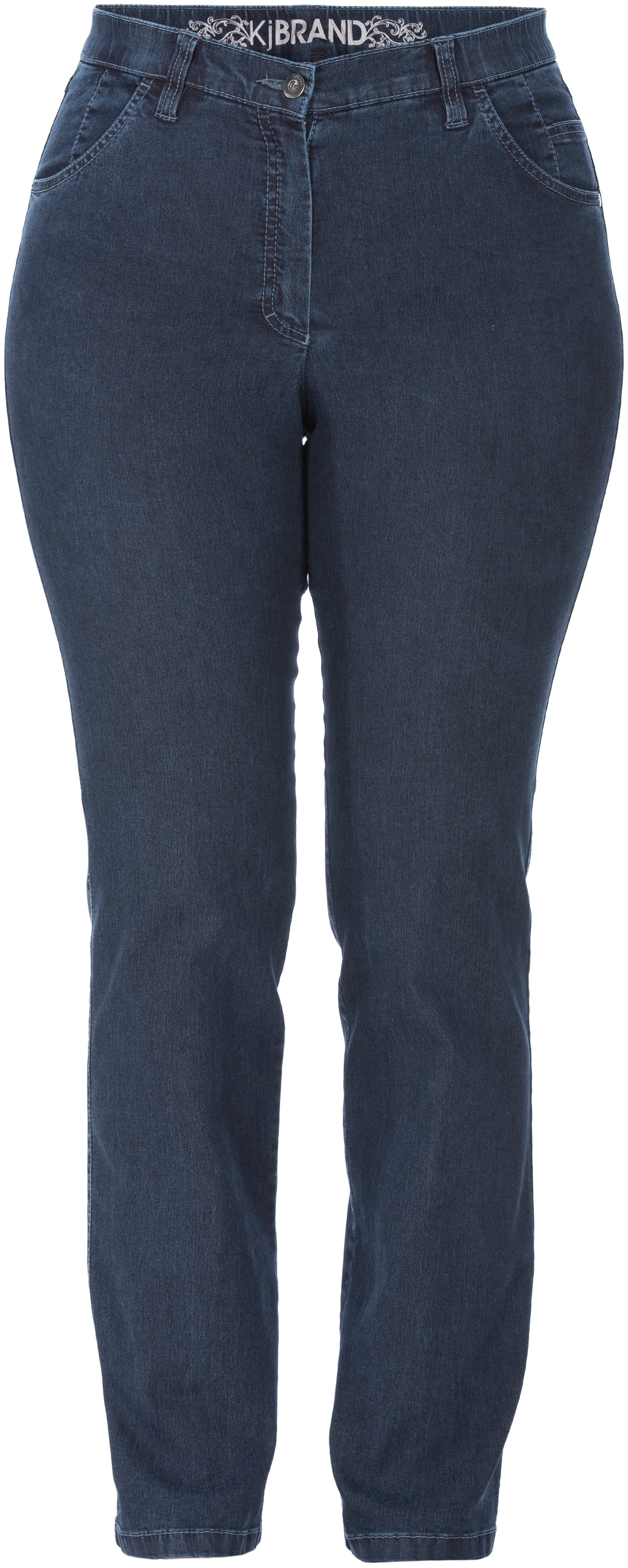 Stretch-Hose KJBRAND "Betty", Damen, Gr. 50 (25), K-Gr, blau (denim stone, kurzgrößen), Denim/Jeans, Obermaterial: 78% Baumwolle, 18% Polyester, 4% Elasthan, gerade lang, Hosen, super Stretch Image