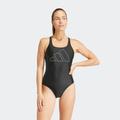 Badeanzug ADIDAS PERFORMANCE "BIG BARS SUIT" Gr. 40, N-Gr, schwarz (black) Damen Badeanzüge Bekleidung