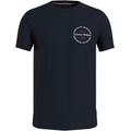 T-Shirt TOMMY HILFIGER "HILFIGER ROUNDLE TEE" Gr. XXL, blau (desert sky) Herren Shirts T-Shirts