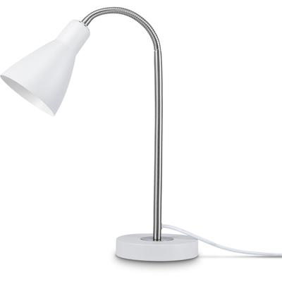 PACO HOME Tischleuchte "WILHELM", weiß (weiß, metall gebürstet), H: 43,2cm, Lampen, mit kompatiblen Dimmer und Leuchtmittel, Schreibtischlampe Image