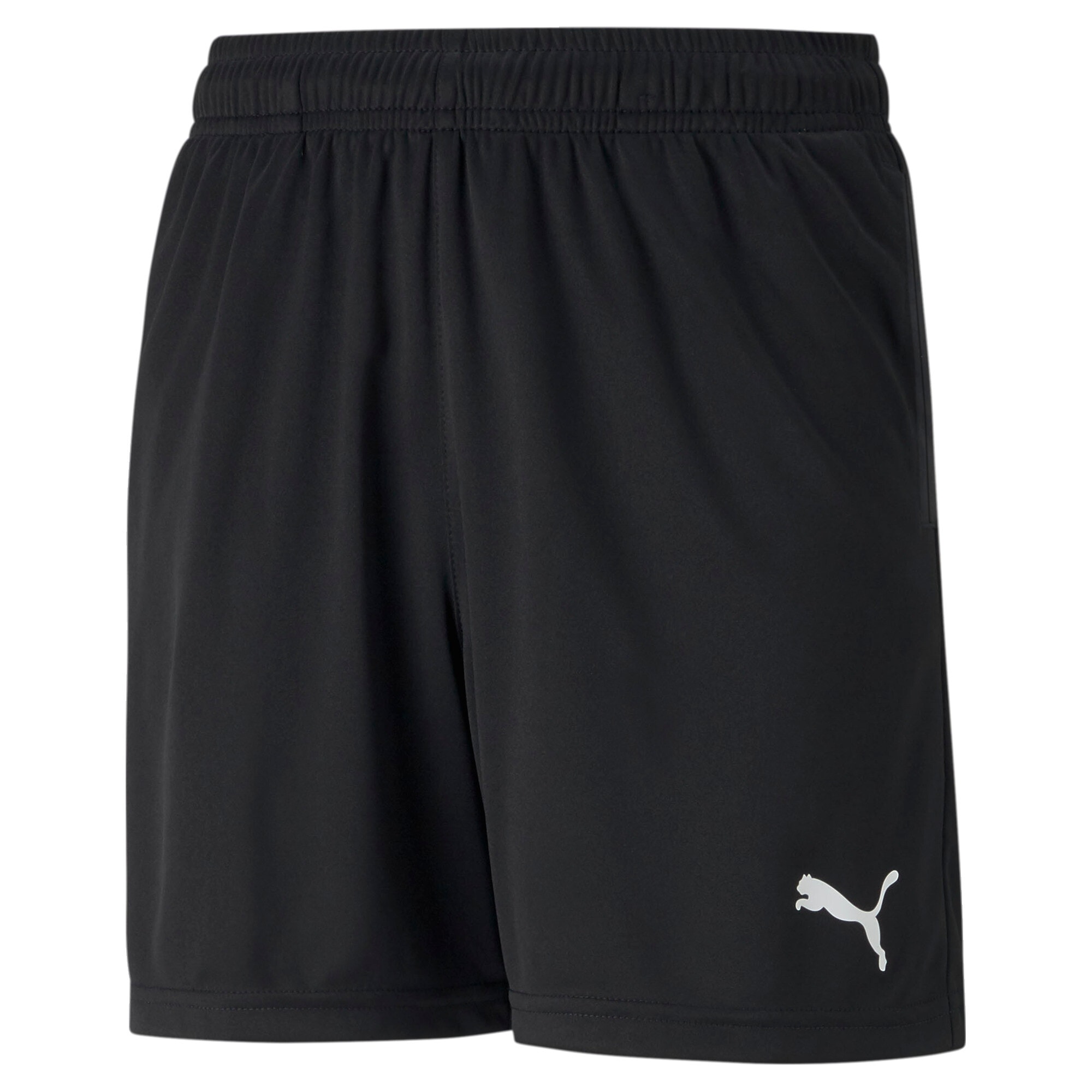 Trainingsshorts PUMA "TEAMRISE TRAINING SHORTS JR", Kinder, Gr. 140, N-Gr, schwarz-weiß (puma schwarz, puma weiß), Interlock, Obermaterial: 100% Polyester, unifarben, regular fit kniebedeckend, Hosen Image