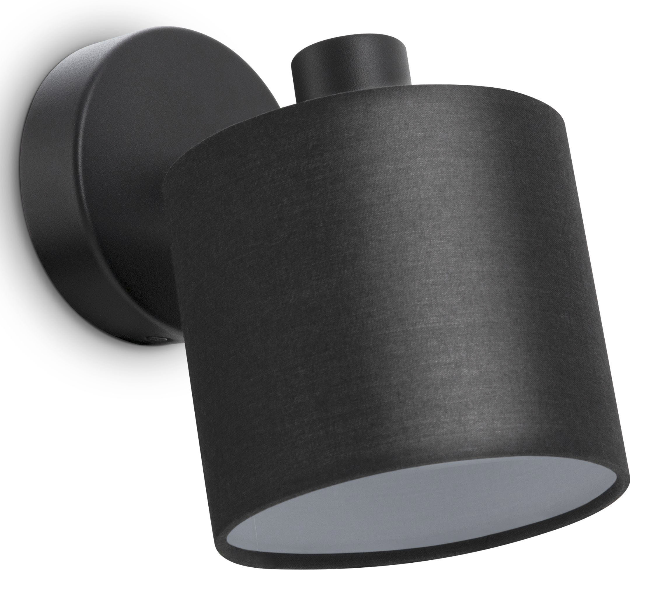 PACO HOME Wandleuchte "ANIKA", schwarz (schwarz, weiß), 1, Ø 12,2cm H: 19cm, Leuchten Image