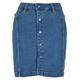 Sommerrock URBAN CLASSICS "Urban Classics Damen Ladies Organic Stretch Button Denim Skirt" Gr. 30, blau (clearblue washed) Damen Röcke