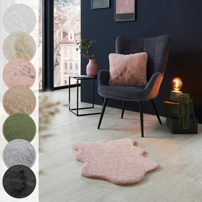 Fellteppich LUXOR LIVING "Novara", rosa (altrosa), B:55cm H:30mm L:80cm, Kunstfaser, Teppiche, Kunstfell, weiche Kaninchenfell-Haptik, waschbar, auch als 2er Set Image