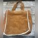 American Eagle Outfitters Bags | American Eagle Ae Faux Shearling Brown Leather Suede Tote Bag | Color: Brown/Tan | Size: Os