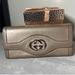 Gucci Bags | Gucci Leather Bifold Long Wallet In Gold Color Authentic#22861 Euc | Color: Gold | Size: Os