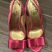 Kate Spade Shoes | Kate Spade Fuchsia Satin Slingback Peep Toe Pumps | Color: Pink | Size: 6.5