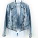 Free People Jackets & Coats | Free People Denim Jacket Ferry Military Distressed Light Blue Wash Sz S | Color: Blue | Size: S