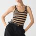 J. Crew Tops | J Crew Womens Tan And Black Striped Ribbed Cami Tank Size Small Nwt! | Color: Black/Tan | Size: S