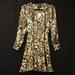 Jessica Simpson Dresses | Jessica Simpson Long Sleeve Animal Print Mini Dress Women’s Xs | Color: Gold/Tan | Size: Xs