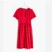 Madewell Dresses | Madewell Scalloped Eyelet Midi Dress Short Sleeve Prairie Red Cotton Size 8p | Color: Red | Size: 8p